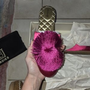 Birdies Fuchsia Mules with Tassel